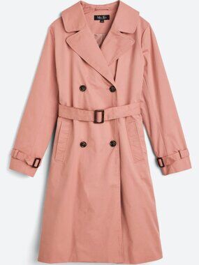Mo-Ka Salmon Belted Trench Coat XL Pink Jacket Women XL